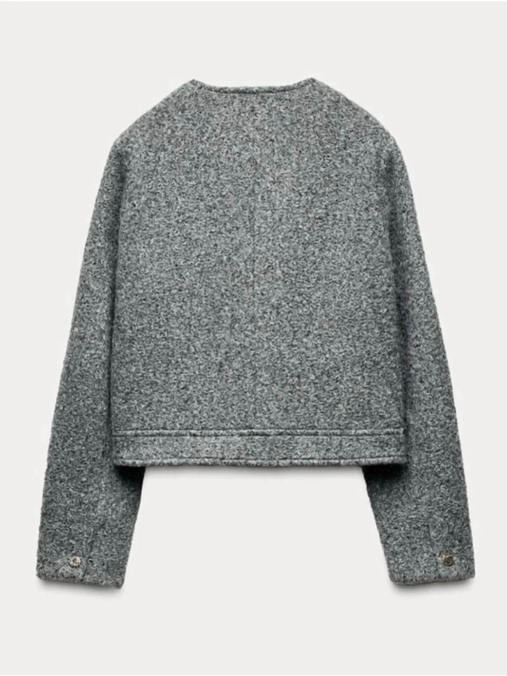 ZARA BLOGGER FAVORITE SHORT BOUCLÉ JACKET SIZE L - Picture 7 of 13